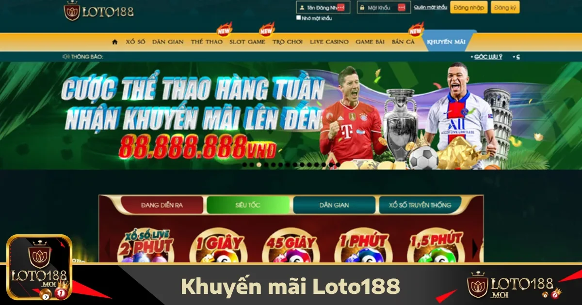 Cách nhận hoàn tiền và thưởng nạp tiền tại LOTO188