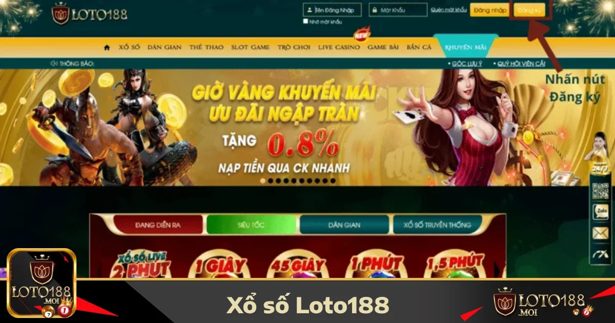 Ưu đãi đặc biệt khi tham gia xổ số LOTO188